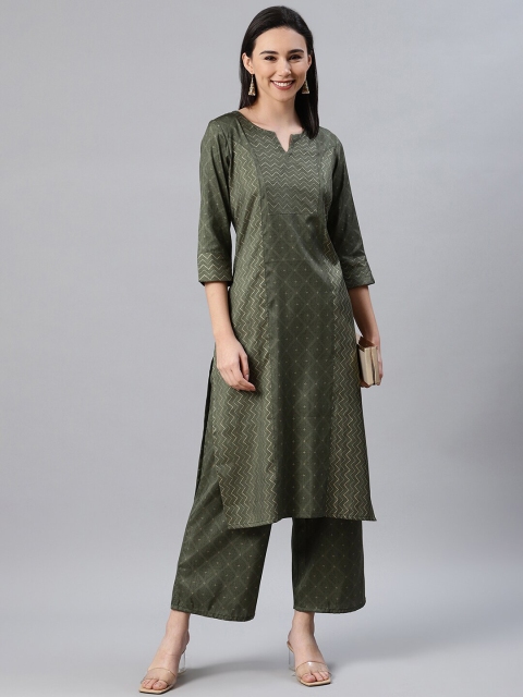 

ZIYAA Women Green Printed Kurta