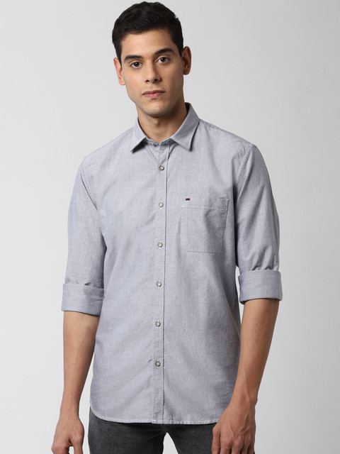 

Peter England Casuals Men Grey Slim Fit Solid Casual Shirt