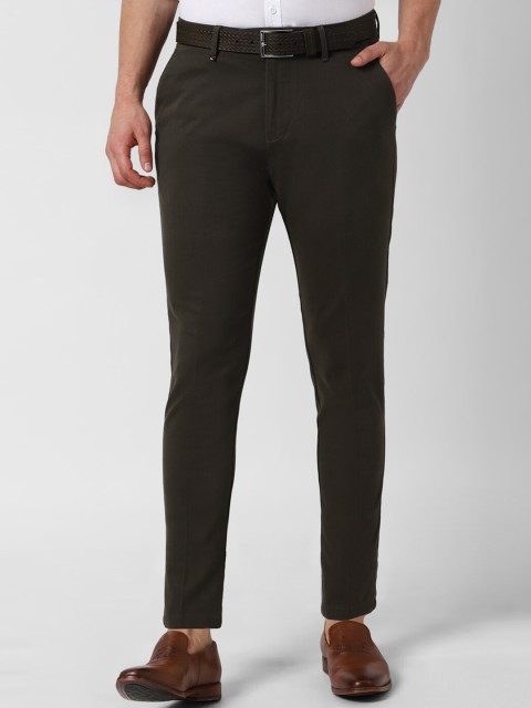 

Peter England Casuals Men Olive Green Slim Fit Solid Regular Trousers
