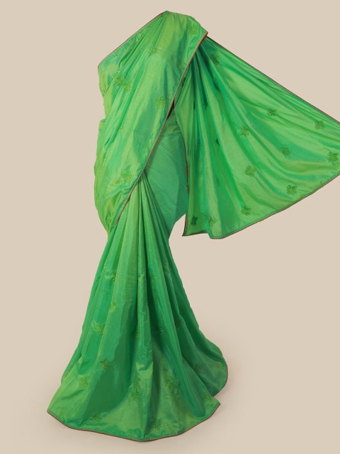 

Pothys Green Embroidered Art Silk Saree