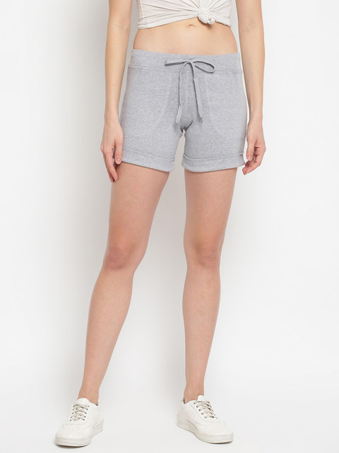 

StyleStone Women Grey Solid Regular Fit Shorts