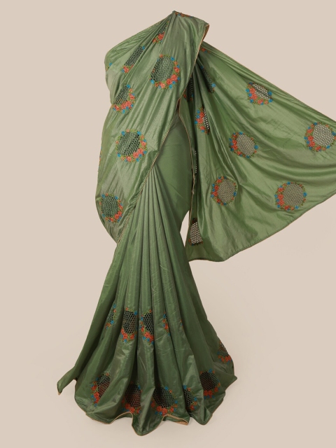 

Pothys Green Embroidered Art Silk Saree