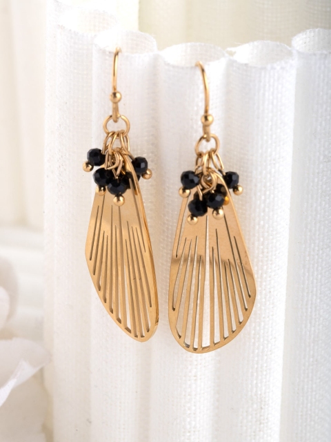 

CRZ Gold-Toned Contemporary Drop Earrings