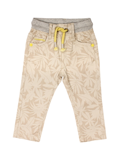 

Lil Lollipop Kids Beige & Cream-Coloured Regular Fit Mid-Rise Printed Pure Cotton Jeans