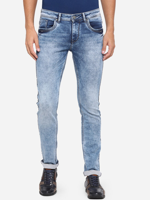 

Greenfibre Men Blue Washed Slim Fit Mid-Rise Clean Look Stretchable Jeans