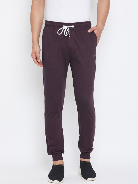 

Spirit Men Burgundy Solid Cotton Joggers