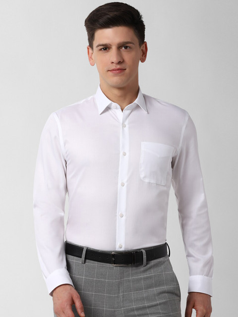 

Peter England Elite Men White Solid Slim Fit Formal Cotton Shirt