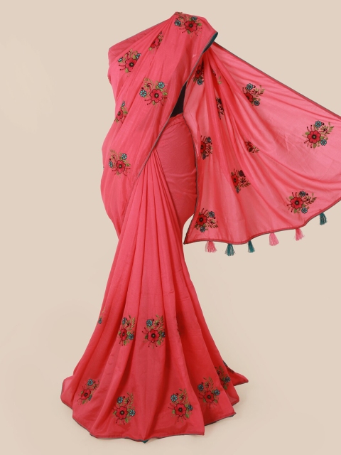 

Pothys Pink Embroidered Art Silk Saree