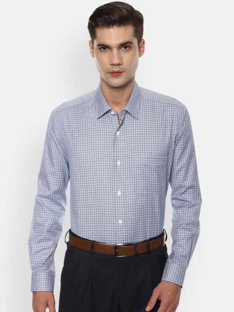 

Luxure by Louis Philippe Men Blue Regular Fit Checked Formal Shirt