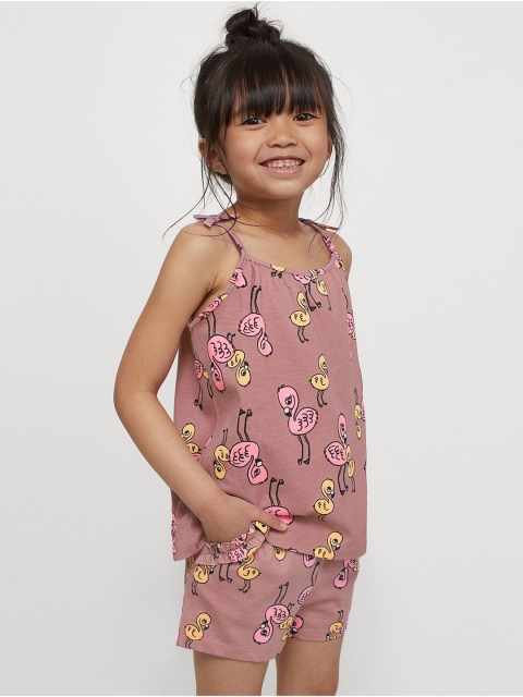 

H&M Girls Pink Patterned Cotton Jersey Shorts
