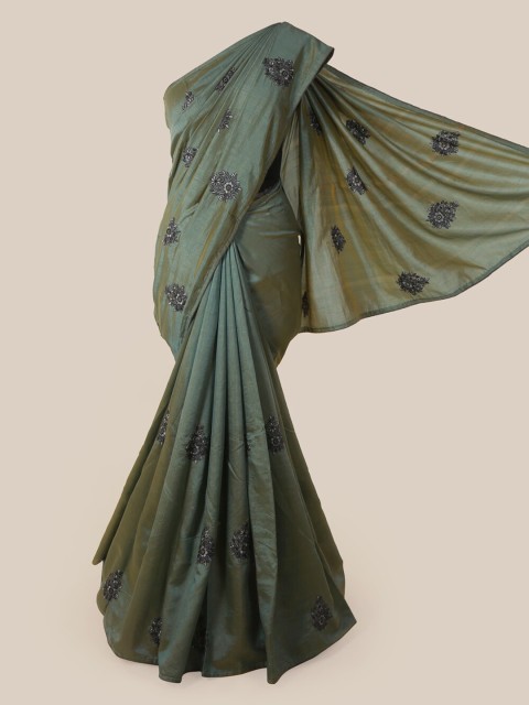 

Pothys Green Embroidered Art Silk Saree