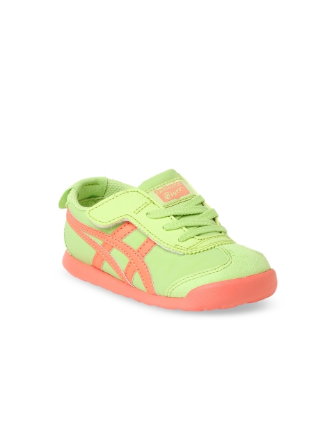 

Onitsuka Tiger Unisex Green & Peach-Coloured Striped Sneakers Casual Shoes