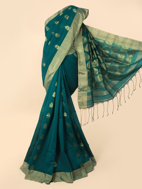 

Pothys Green Woven Design Cotton Blend Saree