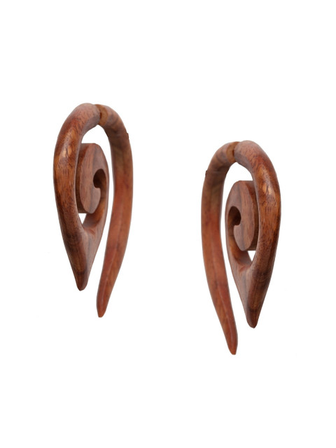 

VOGUE PANASH Brown Handcrafted Jacket Contemporary Drop Earrings