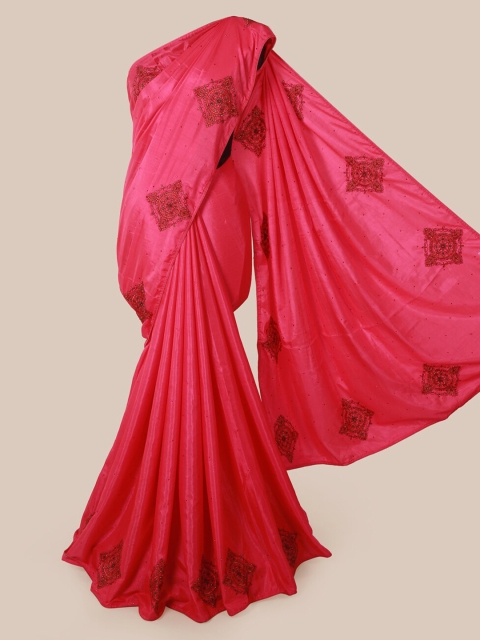 

Pothys Pink Embroidered Art Silk Saree