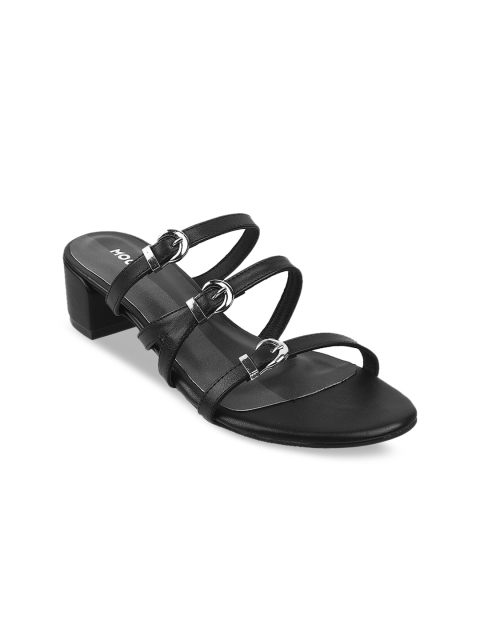 

Mochi Women Black Solid Sandals