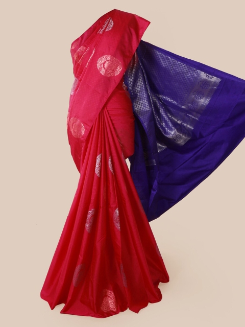 

Pothys Pink & Blue Pure Silk Woven Design Saree