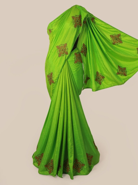 

Pothys Green Embroidered Art Silk Saree