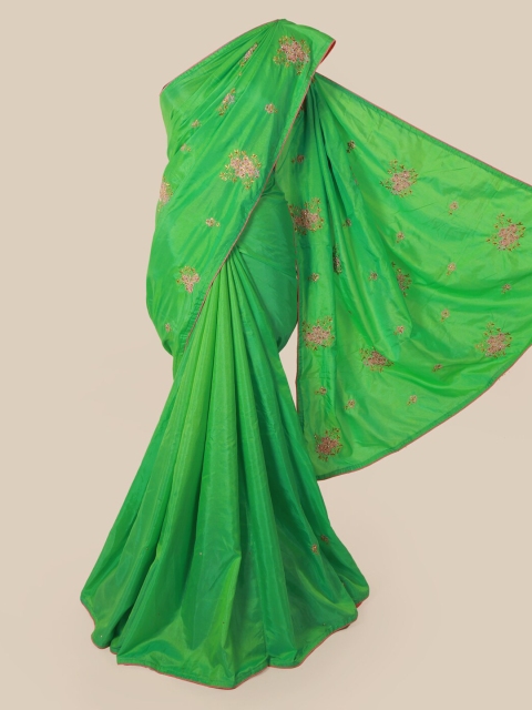 

Pothys Green Embroidered Art Silk Saree