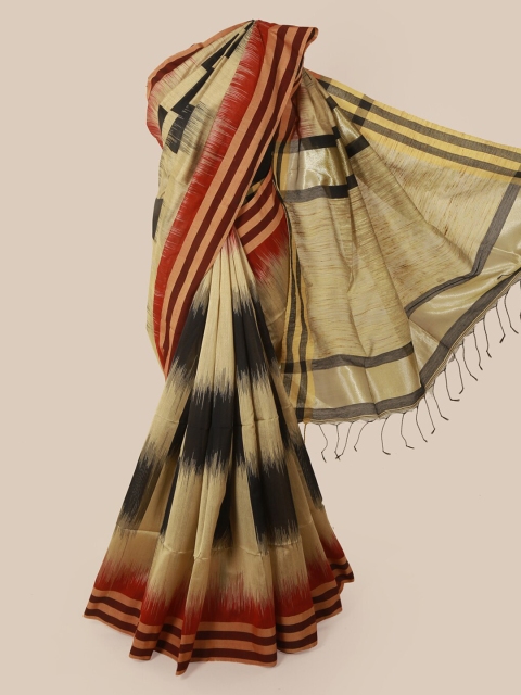 

Pothys Tan Brown Woven Design Cotton Blend Saree