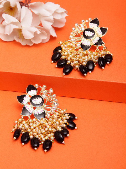 

Shining Diva Black Contemporary Drop Earrings