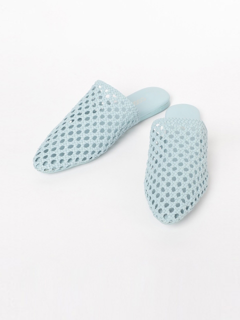 

CODE by Lifestyle Women Blue Textured PU Mules