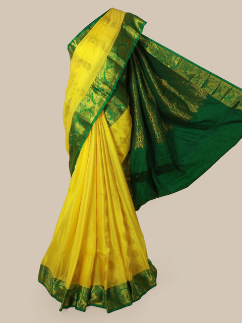

Pothys Yellow Woven Design Pure Silk Saree