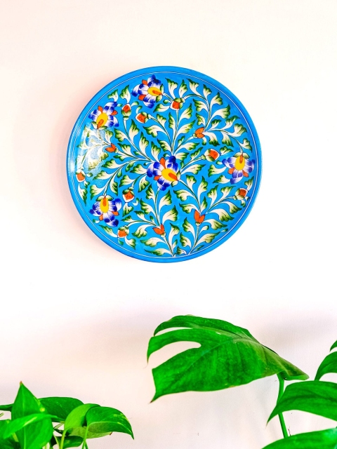 

Neerja Blue & White Floral Hand-Painted Handmade Pottery Wall Plate