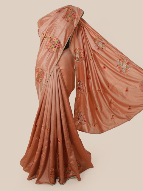 

Pothys Pink Embroidered Art Silk Saree
