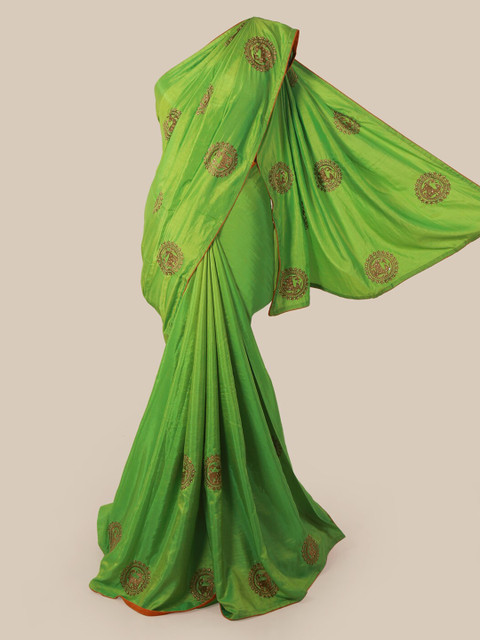 

Pothys Green Embroidered Art Silk Saree