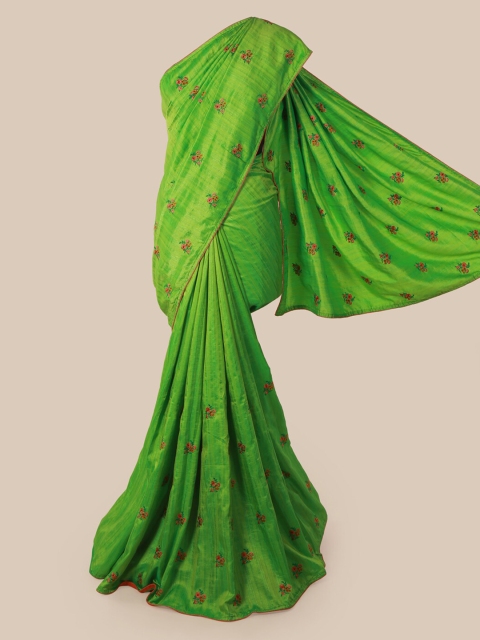

Pothys Green Embroidered Art Silk Saree
