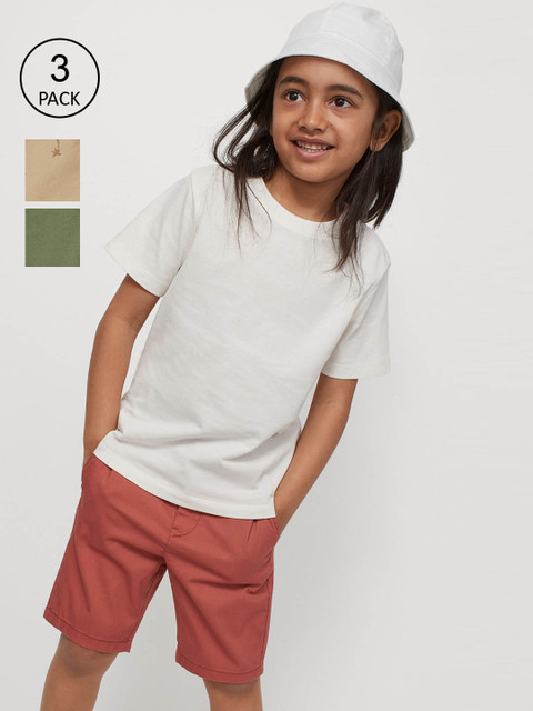 

H&M 3-pack Boys Solid Cotton Chino Shorts, Beige