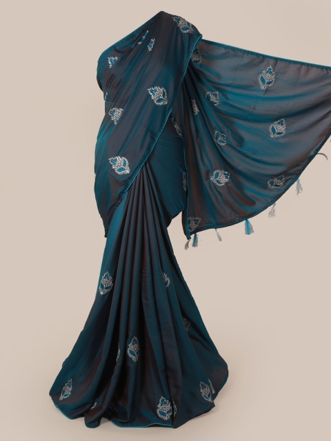 

Pothys Blue Embroidered Art Silk Saree