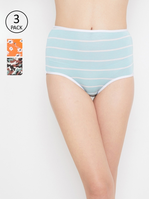 

Clovia Women Pack Of 3 Hipster Briefs-COMPN1057S, Blue