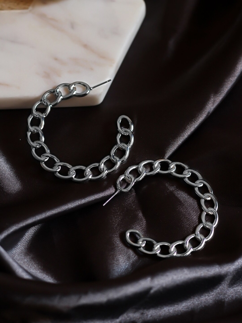 

Bellofox Silver-Plated Circular Half Hoop Earrings