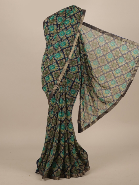

Pothys Blue Printed Poly Chiffon Saree