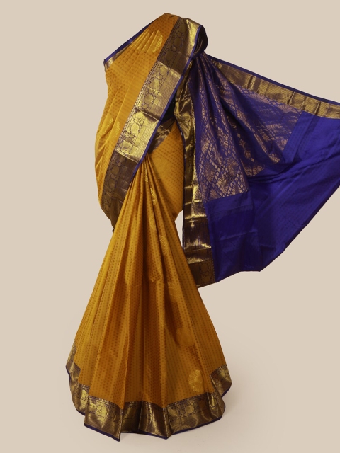

Pothys Mustard Yellow Woven Design Pure Silk Saree
