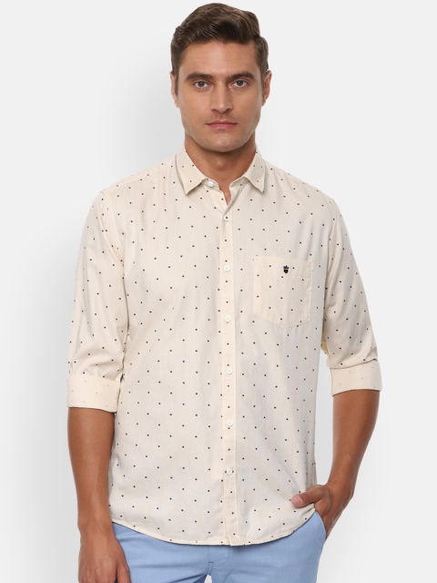 

Louis Philippe Sport Men Cream-Coloured Slim Fit Printed Casual Shirt