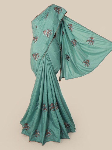 

Pothys Blue Embroidered Art Silk Saree