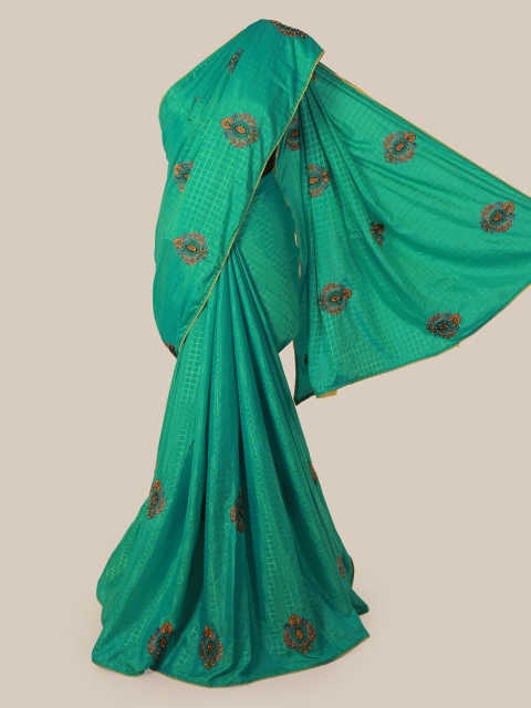 

Pothys Green Checked Art Silk Saree