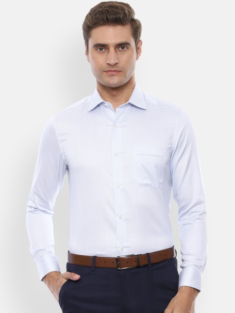 

Louis Philippe Permapress Men Blue Regular Fit Self-Checked Formal Shirt