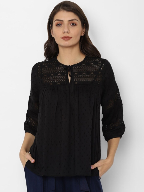 

Allen Solly Woman Women Black Regular Fit Checked Casual Shirt