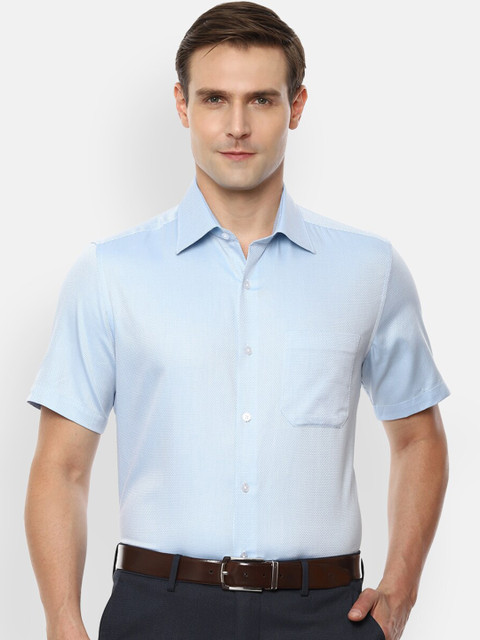 

Louis Philippe Men Blue Regular Fit Self Design Formal Shirt