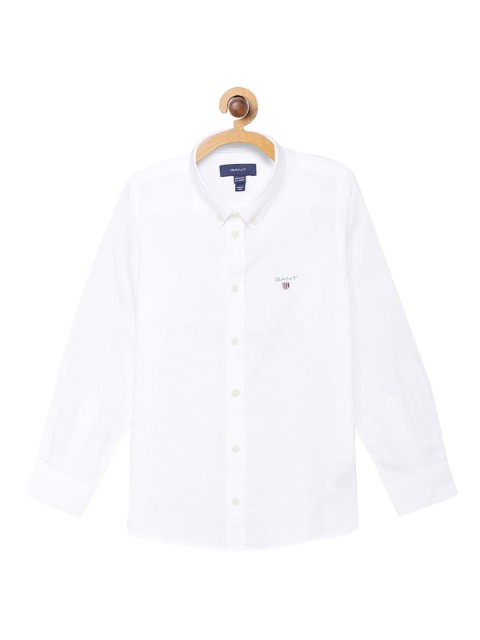 

GANT Boys White Slim Fit Solid Casual Shirt