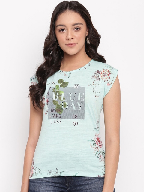 

Miss Grace Green Printed Pure Cotton Regular Top