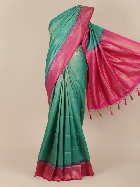 

Pothys Sea Green Woven Design Jute Silk Saree