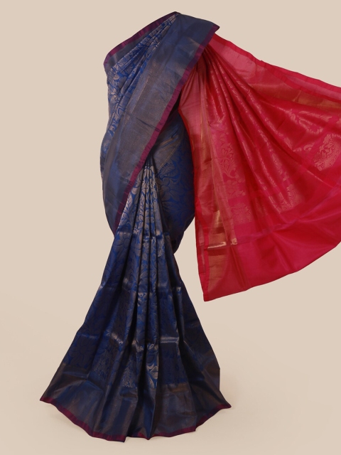 

Pothys Blue & Pink Pure Silk Woven Design Kanjeevaram Saree