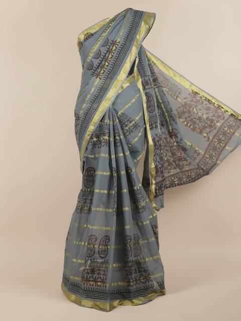 

Pothys Grey Printed Pure Cotton Saree