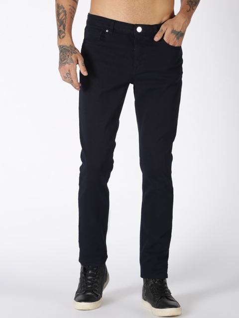 

Blue Saint Men Navy Blue Regular Fit Solid Regular Trousers