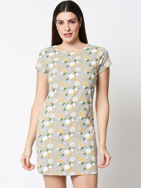 

Bewakoof Women Grey Printed T-shirt Dress
